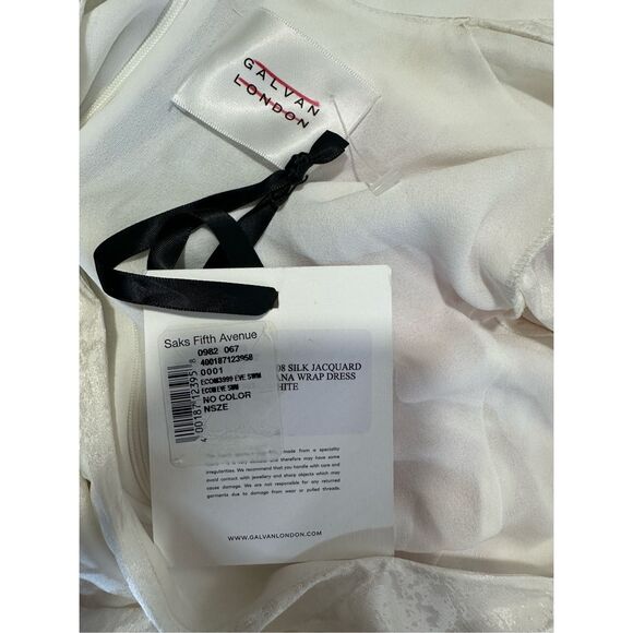 NWT Galvan London Silk Blend Jacquard Havana Maxi Wrap Dress White Size 4 $2,295 - Picture 12 of 13